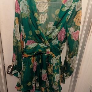 Zara Green Floral Dress